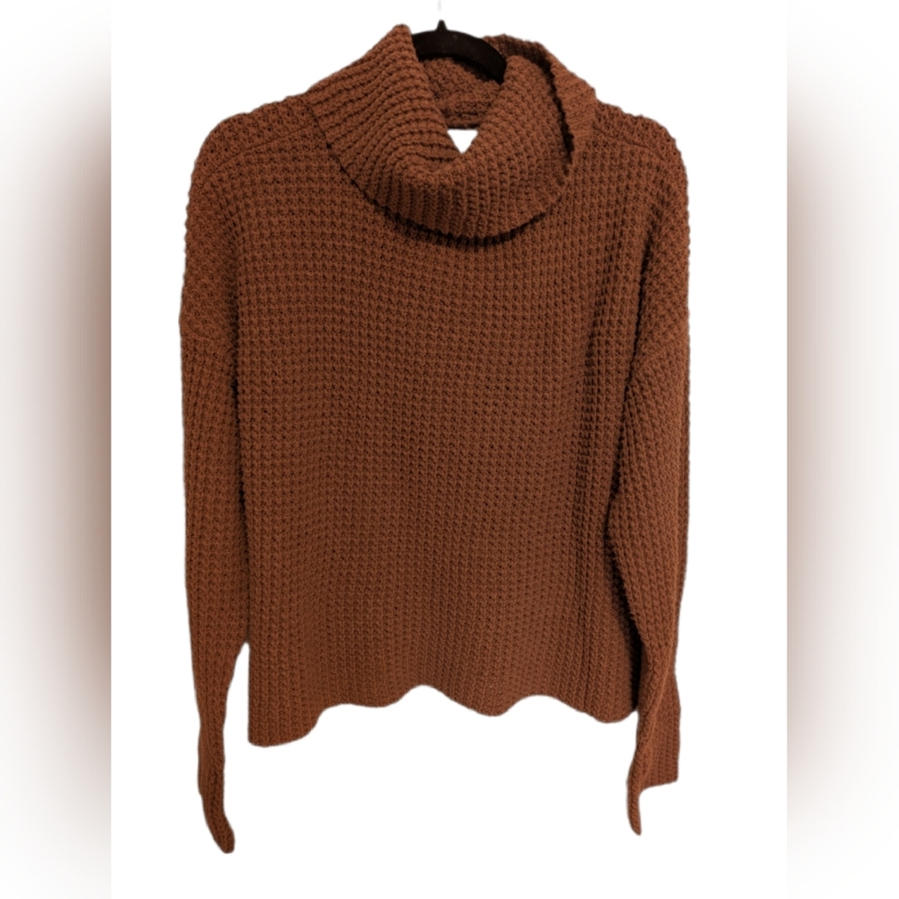 Mud Pie Warm Brown Cowl Neck Sweater
